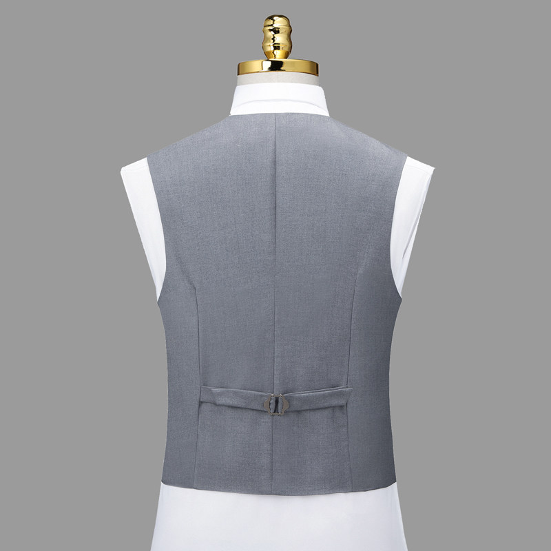 新款男士西装马甲灰色春秋季新郎背心结婚礼服修身休闲西服马夹男