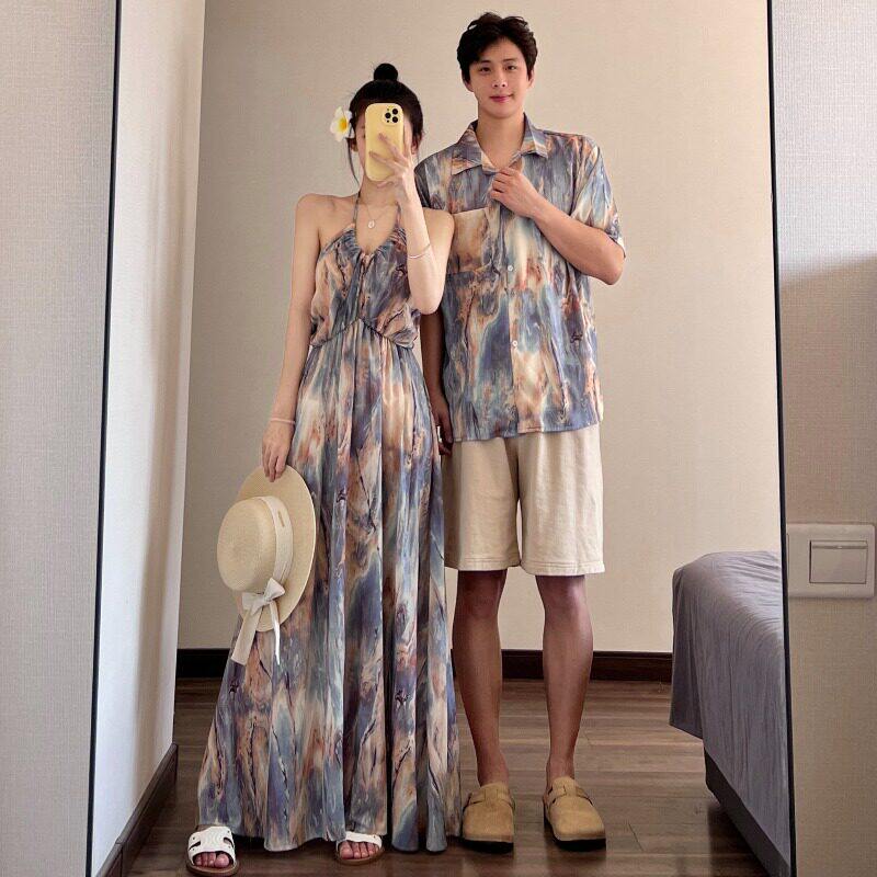 度假风连衣裙海边吊带长