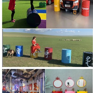 80升汽油桶柴油桶幼儿园装饰道具桶酒吧陈列备用大铁桶固态液体桶