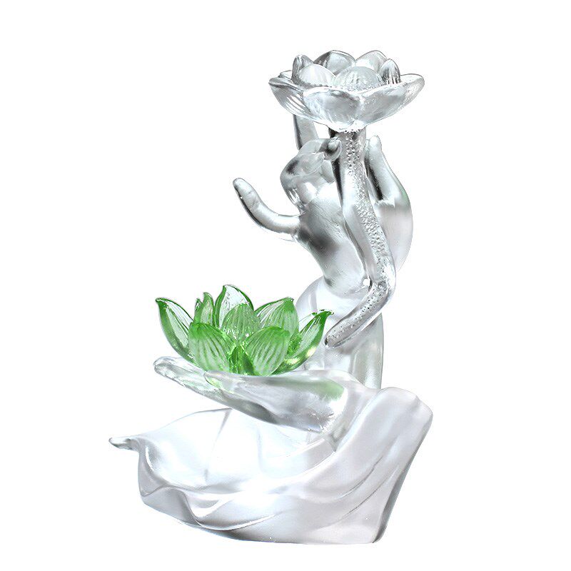 琉璃佛手烛台香座莲花香插摆件居家客厅摆放茶室茶座装饰香塔香座