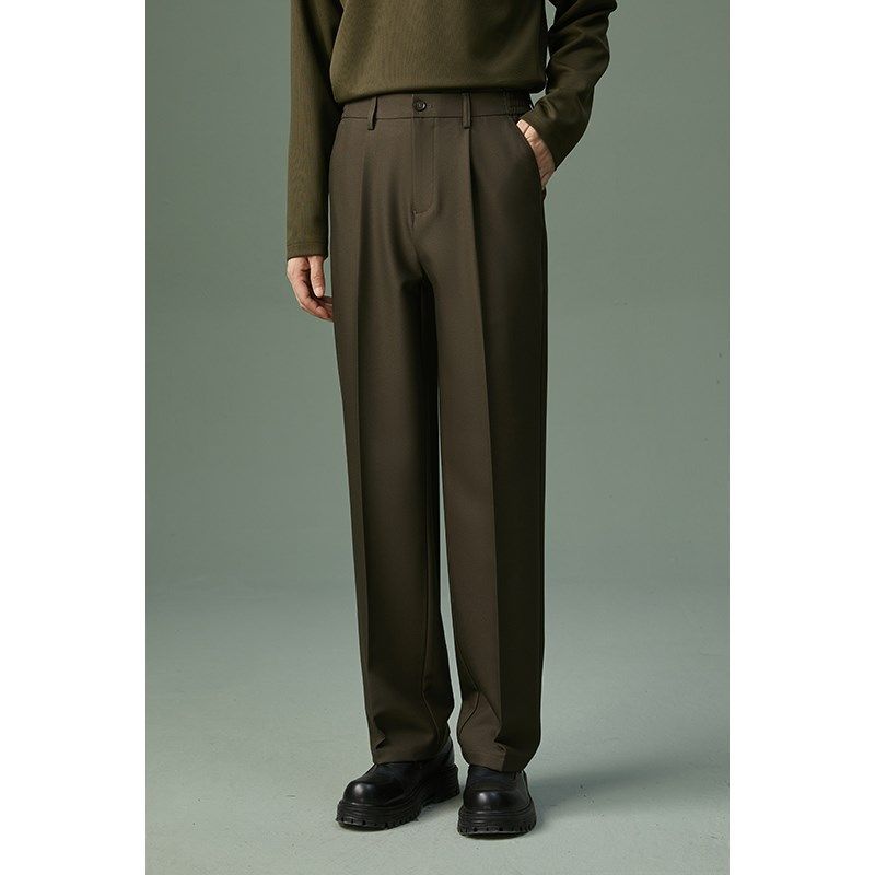 w2x春秋季新款直筒宽松休闲裤男垂坠感小西装裤高级感百搭长裤子