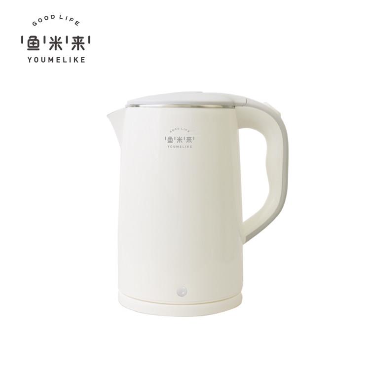 鱼米来电热水壶家用2升大容量烧水壶自动断电开水壶宿舍快煮壶