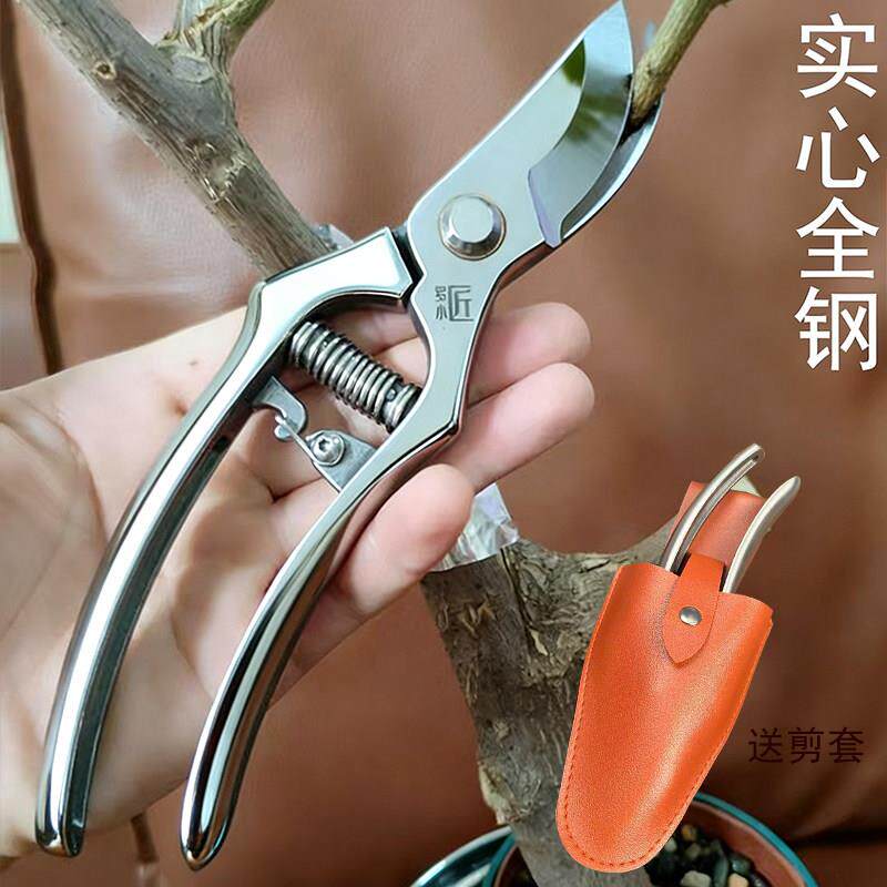 实心全钢修枝剪刀一体成型园艺剪强力锋利园林专用剪刀进口不锈钢