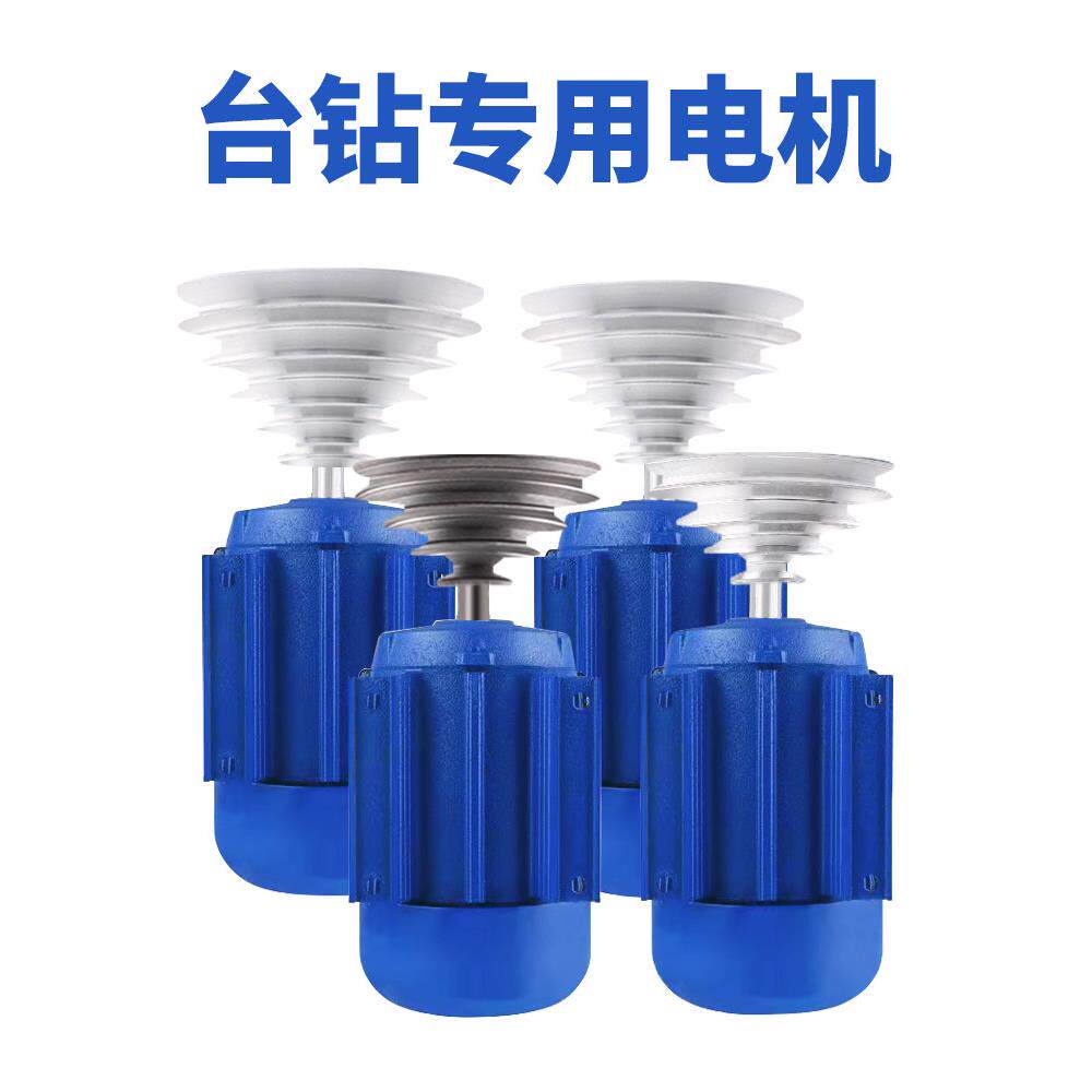 钻机电机220V单相380V三相家用工业台钻电机卧式带轮盘异步电机