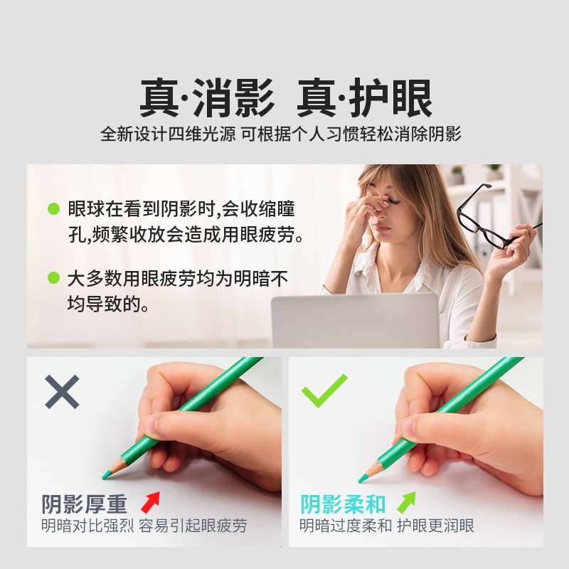 CEP无影灯四维光学台灯可折叠学习护眼灯美甲模型补光画画工作灯