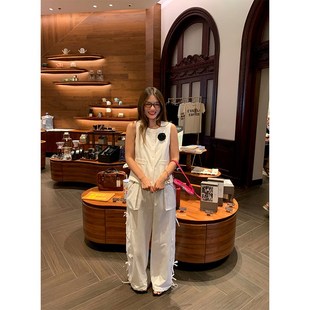 薄款 夏季 白色高腰工装 裤 落落狷介裤 设计感小个子长裤 子女2024新款