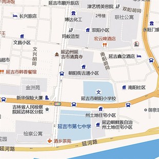 2024新款延吉市城区地图办公室挂图高清防水墙壁装饰实物推荐定制