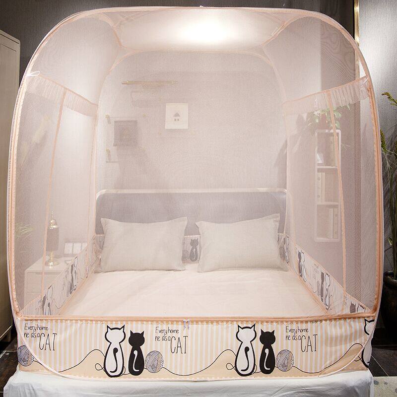 免安装加密加厚蒙古包蚊帐三开门1.8m床1.5米双人家用1.2单人无底,床上用品,蚊帐,淘宝优惠券,粉丝福利购,淘宝优惠卷