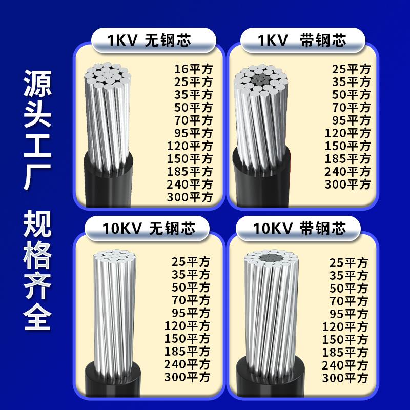 国标jklyj单芯铝线电线25 50 70 120平方户外架空绝缘导线电缆线