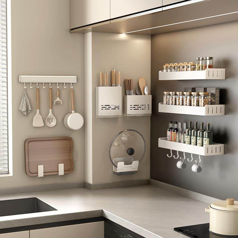 厨房置物架免打孔壁挂调味料架家用用品大全刀架砧板多功能收纳架,厨房/烹饪用具,厨房清洁/工具套装,淘宝优惠券,粉丝福利购,淘宝优惠卷