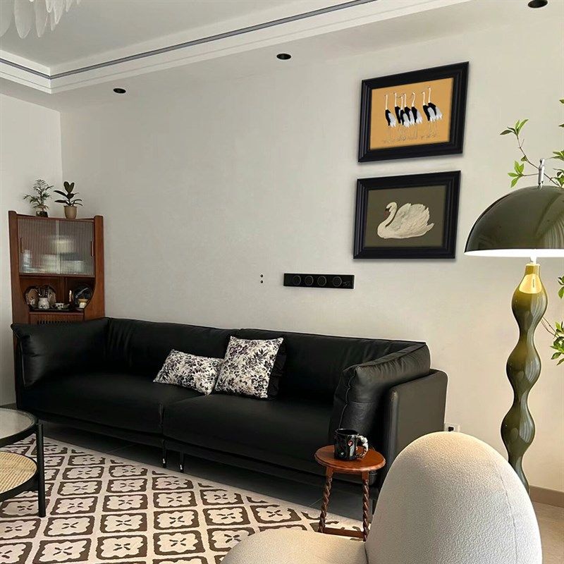 中古风沙发背景墙装饰画高级感黑色框法式壁画客厅书房咖啡厅挂画