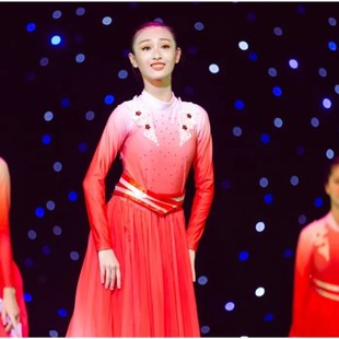 灯火里的中国舞蹈演出服儿童元旦开场舞大摆裙盛开长裙连衣裙学生