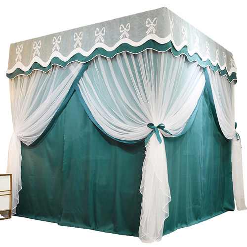 网红床幔遮光蚊帐1.8m落地一体式带支架家用2米宫廷床帘1.5米公主