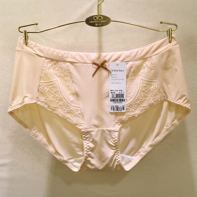 唯美天作之美12482牛奶丝蝴蝶结蕾丝边中腰包臀三角女士内裤12468