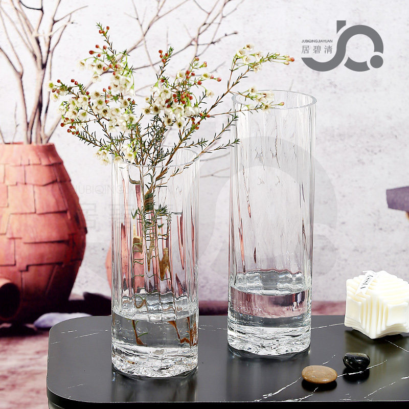 简约创意居家透明玻璃花瓶直筒餐桌摆件鲜花百合玫瑰富贵竹水培,家居饰品,花瓶,淘宝优惠券,粉丝福利购,淘宝优惠卷