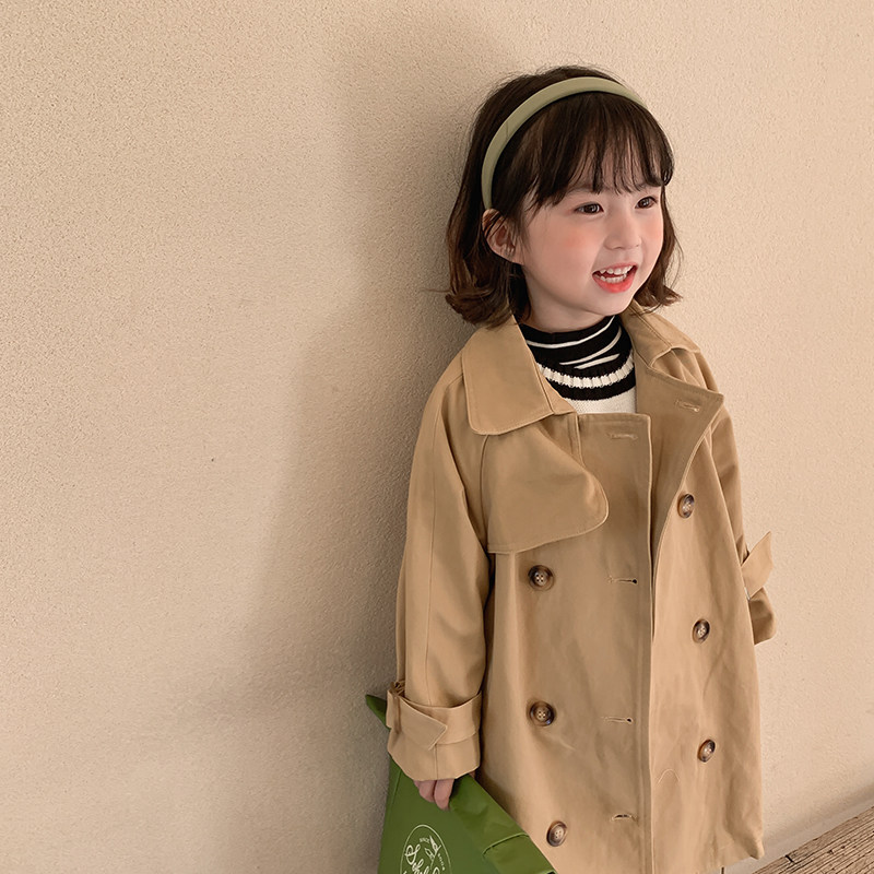 女童春装外套风衣2021新款洋气女宝宝休闲儿童上衣网红春季外套潮