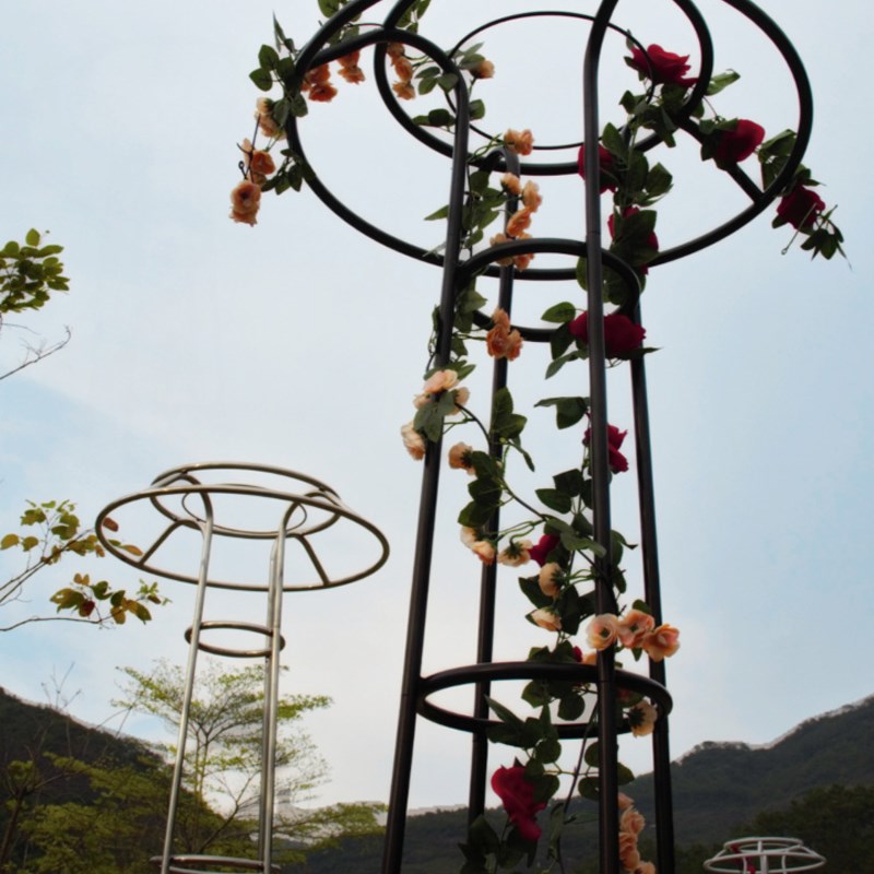 304不锈钢花架加固加厚蘑菇伞形爬藤架葡萄架庭院绿植造型花支架