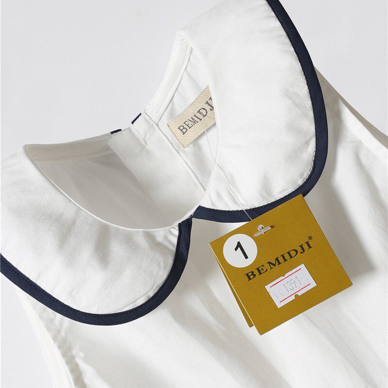 女童背心裙夏天纯棉女宝宝公主裙儿童连衣裙学院风裙子伯米吉童装