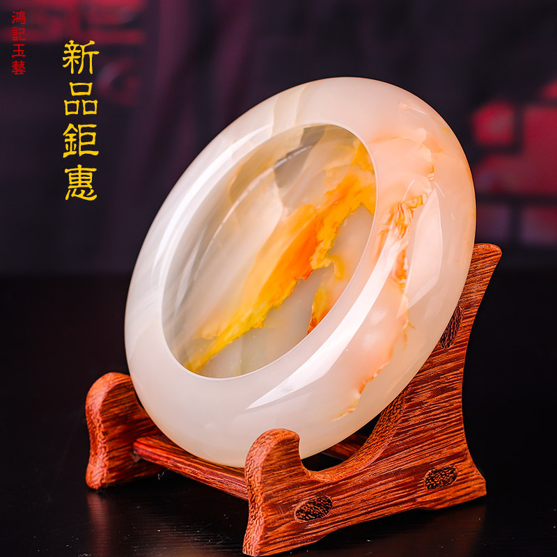 一图一物中式创意高档天然玉石烟灰缸家居办公茶室轻奢石头烟灰缸
