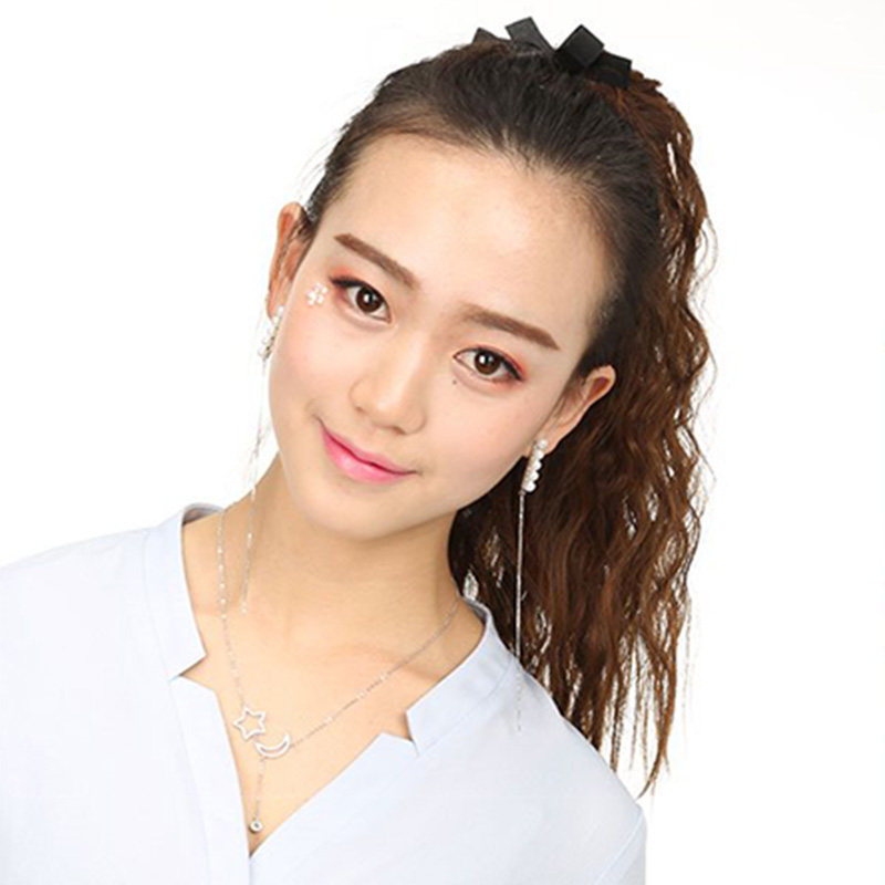 马尾假发女真人发 40cm抓夹式马尾接发辫 玉米卷蓬松波浪中长卷发