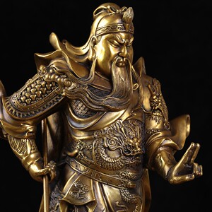 皇轩 纯铜关公铜像招財摆件家居供奉神像开业武财神关羽铜财神像