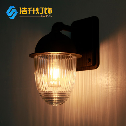 Hausen防水壁灯 庭院铝质玻璃壁灯 户外防雨过道灯 欧式风格壁灯