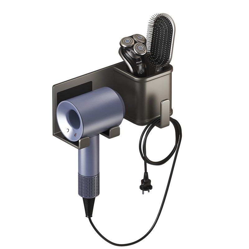 吹风机置物架免打孔太空铝浴室风筒支架电吹风放置收纳架解放双手