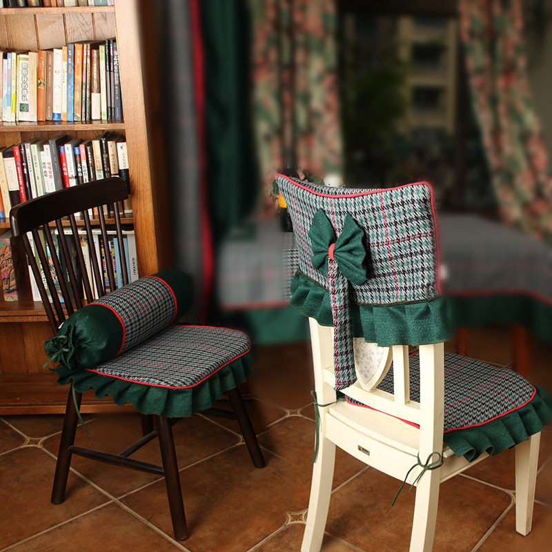椅子坐垫美式乡村格子椅背套椅垫餐椅套前后双面防滑加厚座垫透气,居家布艺,椅垫,淘宝优惠券,粉丝福利购,淘宝优惠卷
