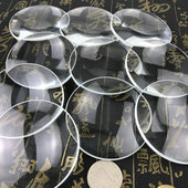 70mm玻璃放大镜镜片双面凸透镜30倍取火实验高清白玻光学扩大镜片