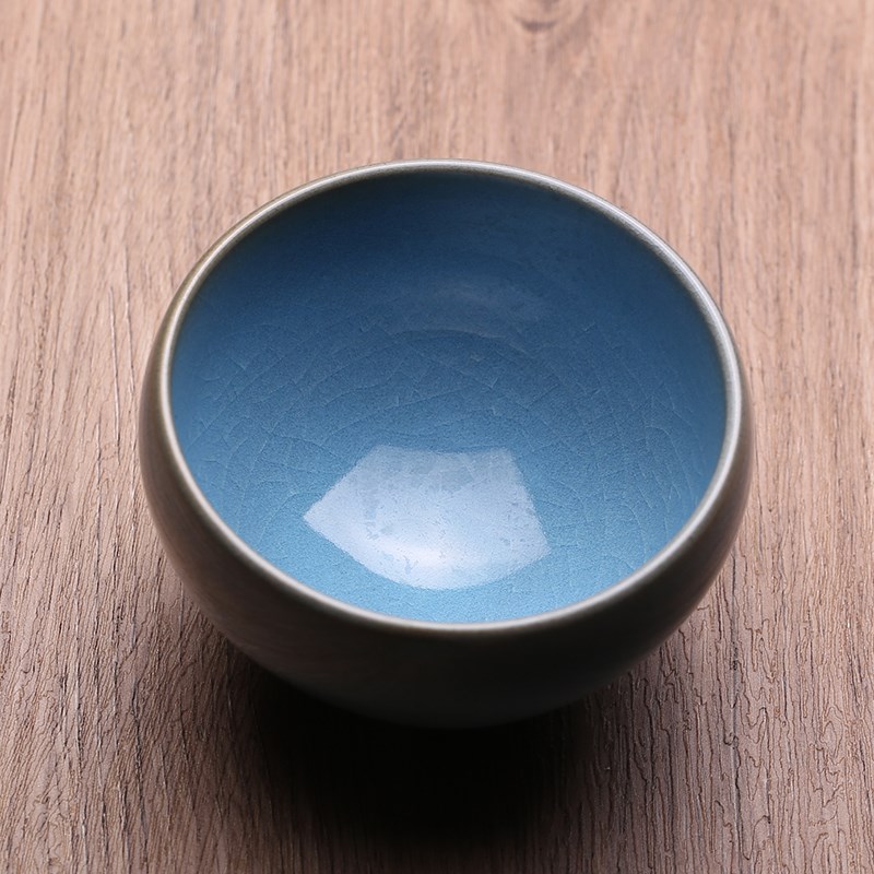 名家苏天培青瓷主人杯茶杯开片汝瓷陶瓷品茗杯纯全手工功夫茶具