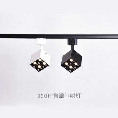 方型轨道射灯创意方形导轨射灯家用无主灯小射灯北欧明装式免开孔