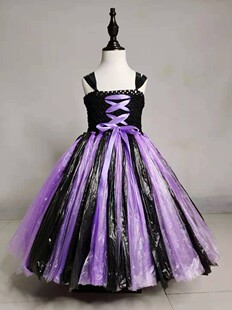 万圣节女孩环保服装diy手工制作创意半成品幼儿亲子时装秀走秀服