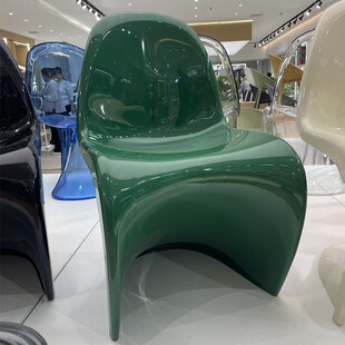 网红一体成型潘通椅透明亚克力塑料靠背餐椅商用休闲洽谈创意椅子