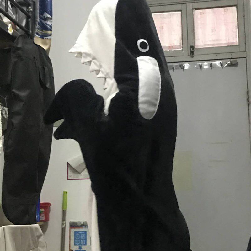 仲花家日式虎鲸鱼睡袋睡衣午睡毯子加厚保暖法兰绒送人创意礼物
