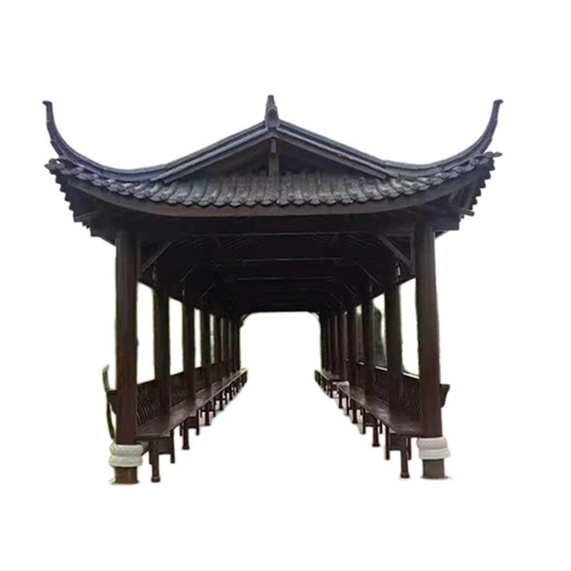 户外古建长廊亭子走廊新中式仿古文化实木庭院回廊防腐景观亭廊桥