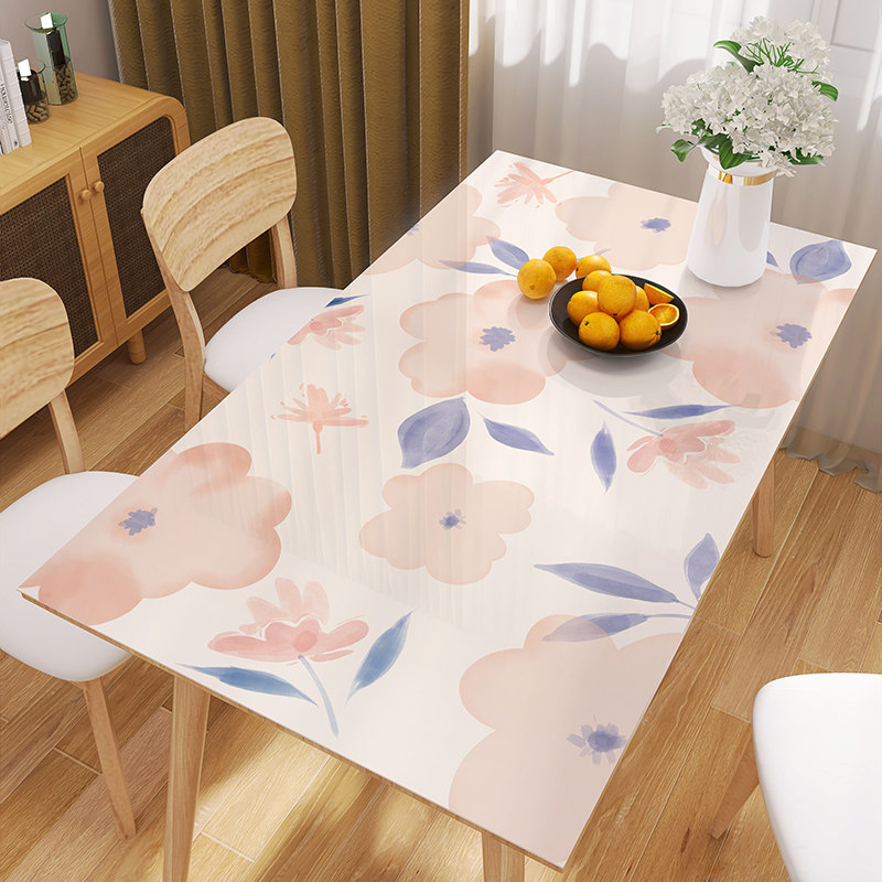 pvc软玻璃清新长方形餐桌垫茶几桌布高档防水防油防烫免洗桌面垫,居家布艺,桌布,淘宝优惠券,粉丝福利购,淘宝优惠卷