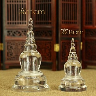 透明塔大小号 亚克力水晶舍利塔 佛塔摆件 供奉舍利红花精致做工