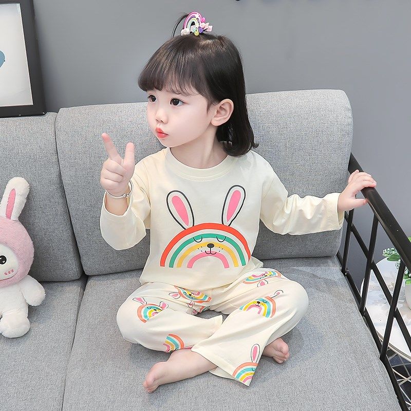 儿童睡衣套装纯棉宝宝春秋套头套装女童两件套家居服宝宝纯棉睡衣,童装/婴儿装/亲子装,家居服套装,淘宝优惠券,粉丝福利购,淘宝优惠卷