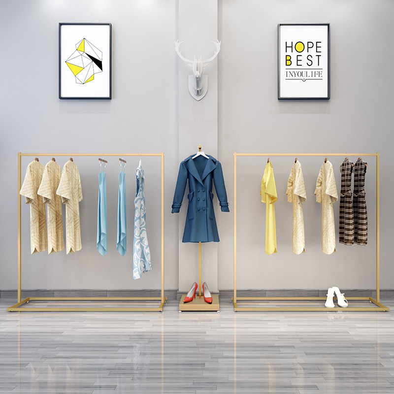 女装服装店货架衣架展示架落地式童装店衣服挂衣架子单杠式龙门架