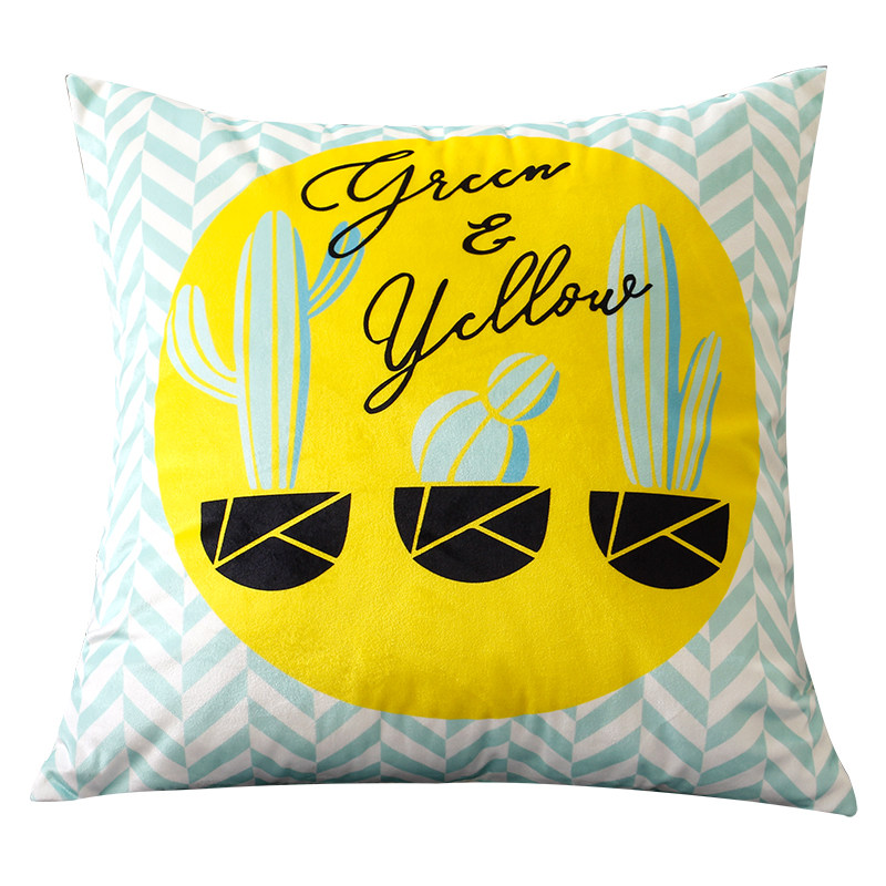 绿色仙人掌粉灰色少女时尚抱枕靠枕客厅沙发样板房抱枕北欧靠垫,居家布艺,靠垫/抱枕,淘宝优惠券,粉丝福利购,淘宝优惠卷