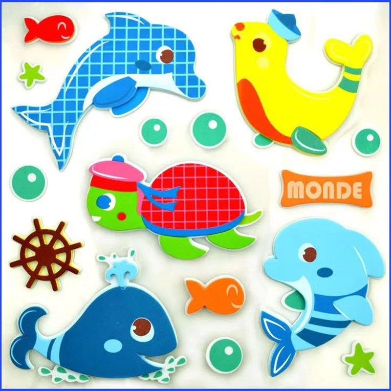 幼儿园教室墙面环境布置泡沫立体鱼墙贴画3D泡沫立体海底章鱼螃蟹,家居饰品,软装墙贴,淘宝优惠券,粉丝福利购,淘宝优惠卷