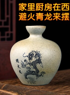 放厨房里陶瓶物品避火龙黄晶碎石黄色瓷葫芦黄石头土陶罐黄水晶