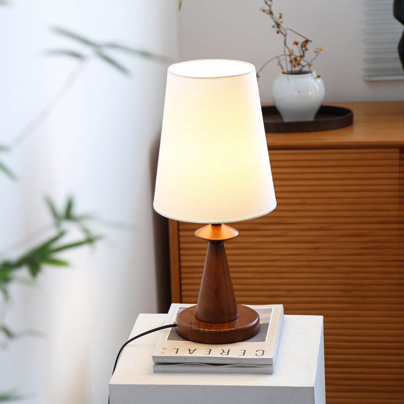 物设新款日式复古卧室床头台灯美式中古侘寂风装饰氛围客厅小台灯