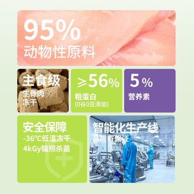 竹间冻干生骨肉猫粮全价主食拌粮无谷鸡肉配方冻干猫粮猫咪零食