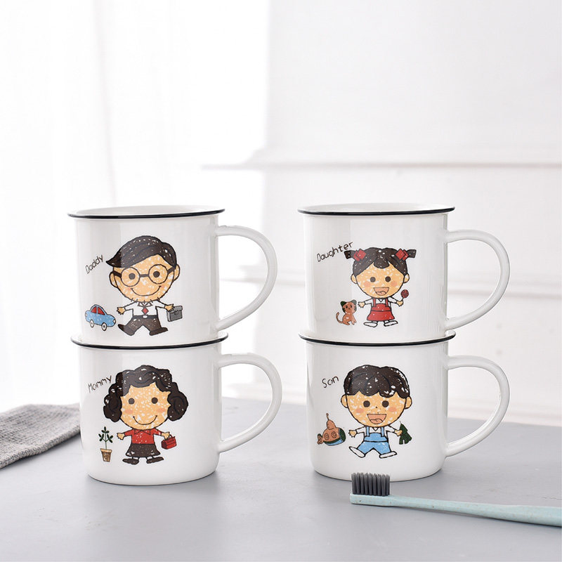 一家六人漱口杯陶瓷卡通男女孩儿童刷牙杯亲子水杯家用三四口杯子,家庭/个人清洁工具,洗漱杯,淘宝优惠券,粉丝福利购,淘宝优惠卷