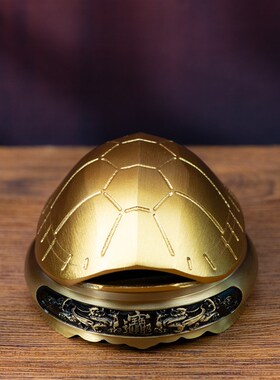 小铜记纯铜乌龟壳铜龟壳创意六摇卦铜钱用具家用六十四卦富甲天下