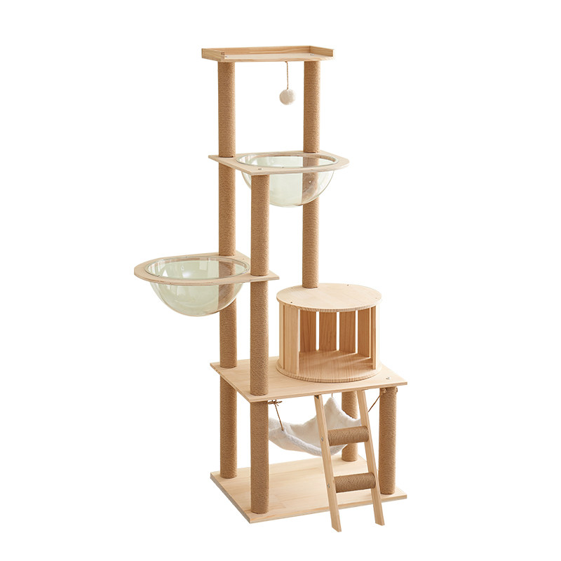 全实木猫爬架猫窝猫树一体猫架猫抓柱太空舱跳台四季通用宠物用品