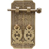 中式 复古刻花直条把手仿古纯黄铜拉手衣橱书柜门红实木家具铜配件