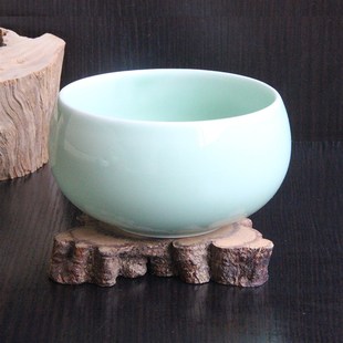 陶瓷碗钵盂素食碗纯黑碗钵黄色僧人米饭碗复古小碗单个精致青瓷碗