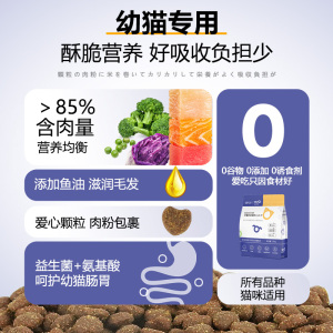 诺凡尔猫粮幼猫专用1到3月奶猫2个月猫奶糕4到12月小猫全价共5斤
